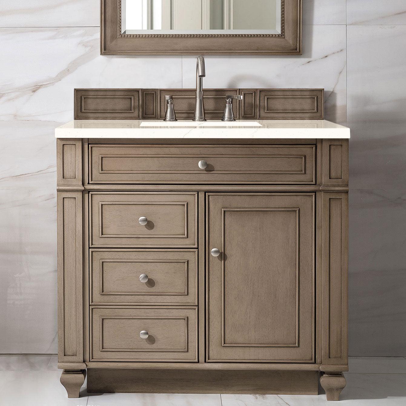 James Martin Vanities Bristol Collection 36 in. Single Vanity in Whitewashed Walnut with Countertop Options