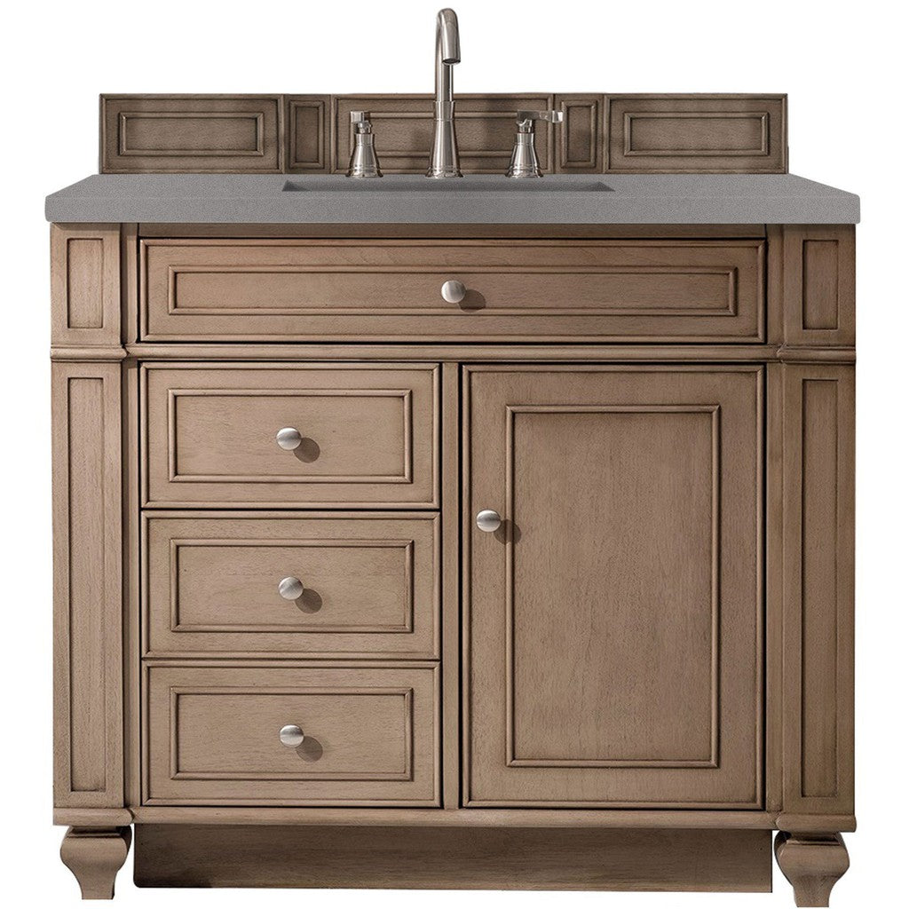 James Martin Vanities Bristol Collection 36 in. Single Vanity in Whitewashed Walnut with Countertop Options