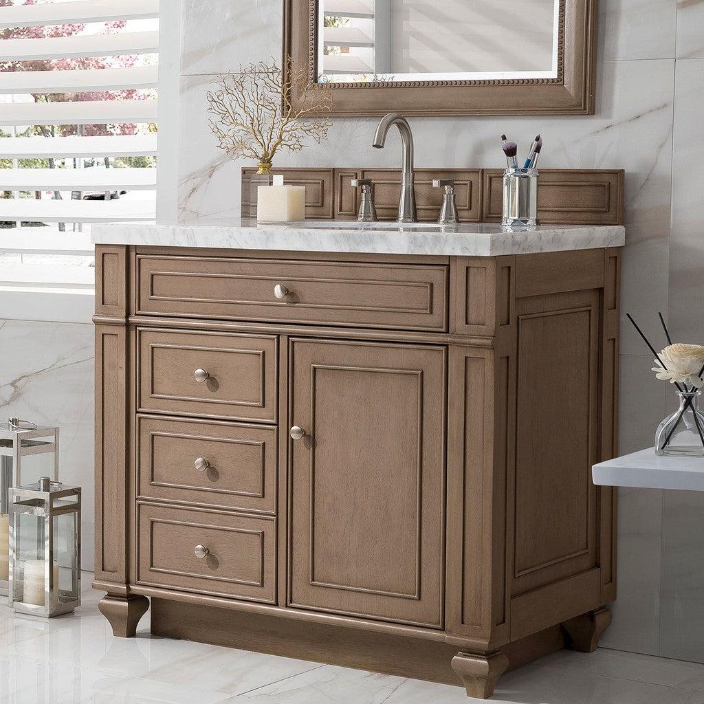 James Martin Vanities Bristol Collection 36 in. Single Vanity in Whitewashed Walnut with Countertop Options 