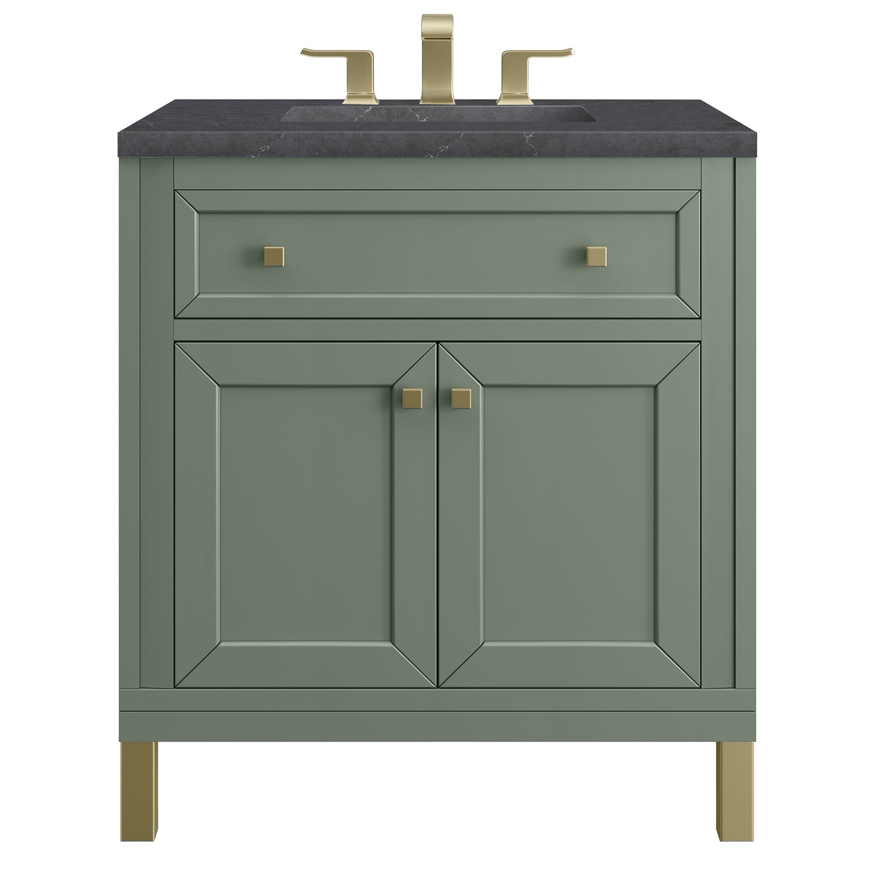 James Martin Vanities Chicago Collection 30 in. Single Vanity in Smokey Celadon with Countertop Options