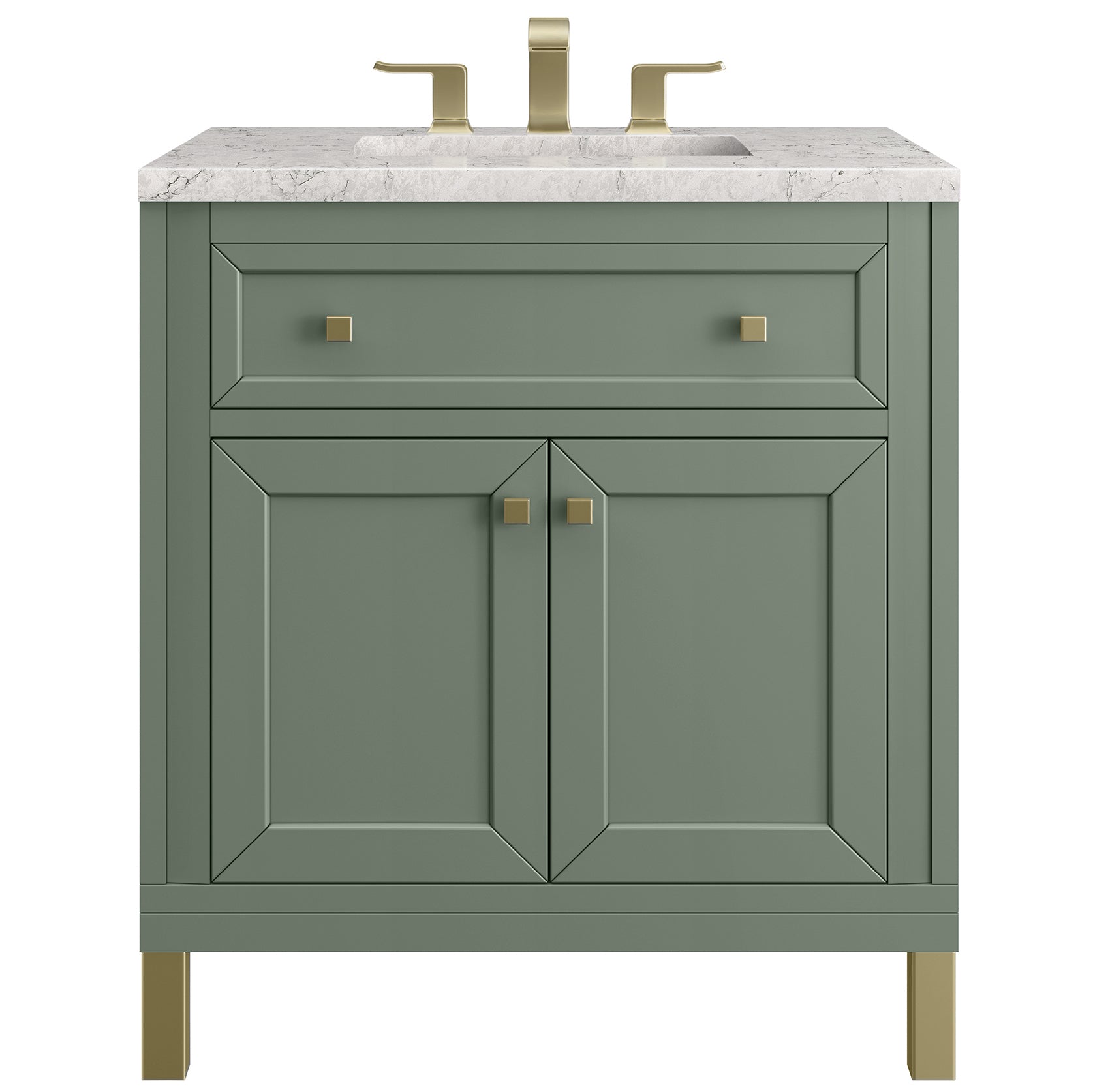 James Martin Vanities Chicago Collection 30 in. Single Vanity in Smokey Celadon with Countertop Options