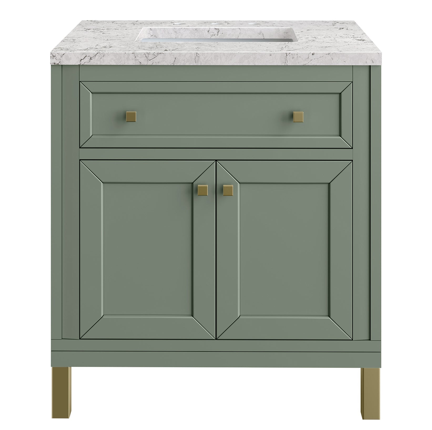 James Martin Vanities Chicago Collection 30 in. Single Vanity in Smokey Celadon with Countertop Options 