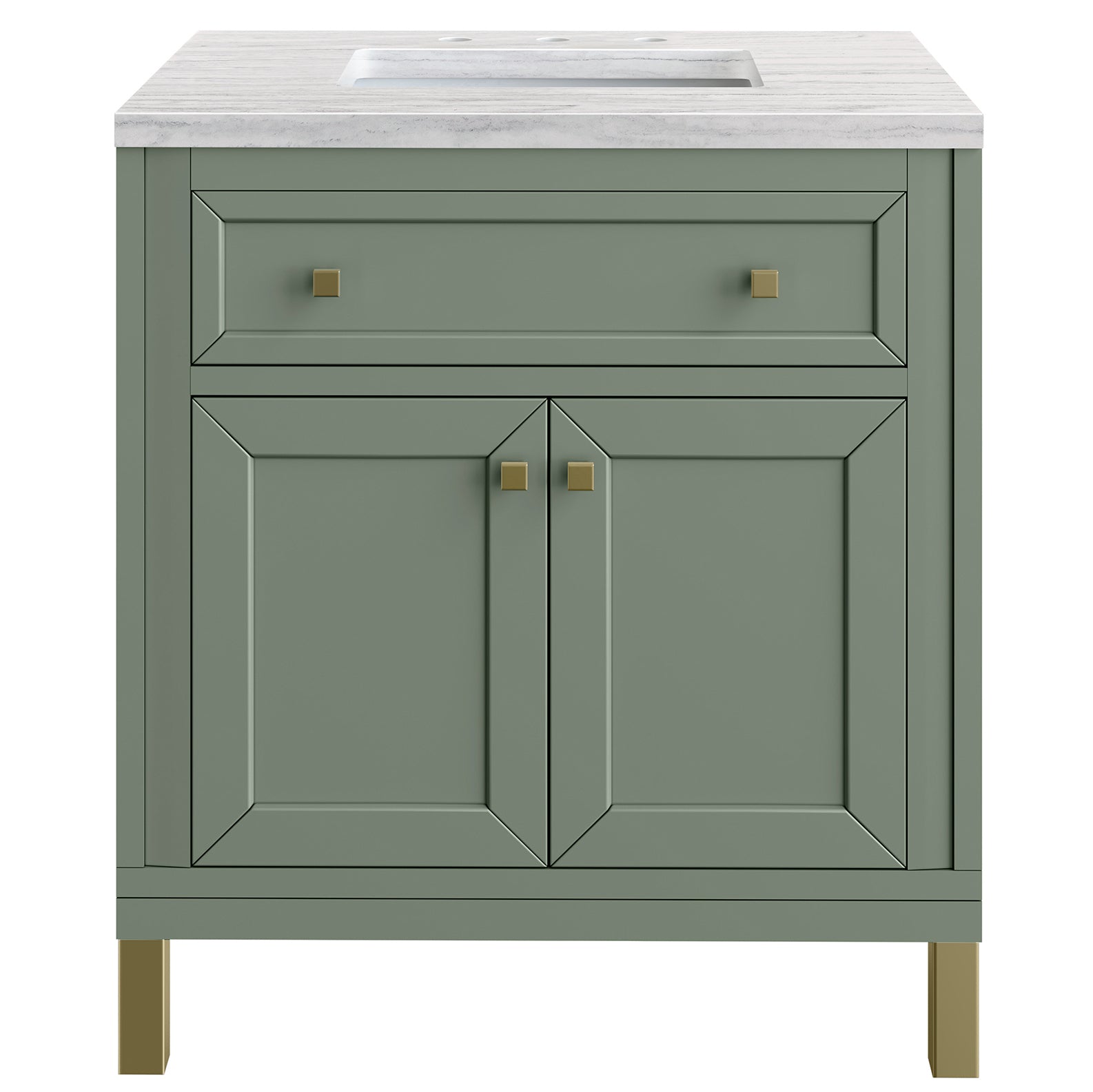 James Martin Vanities Chicago Collection 30 in. Single Vanity in Smokey Celadon with Countertop Options