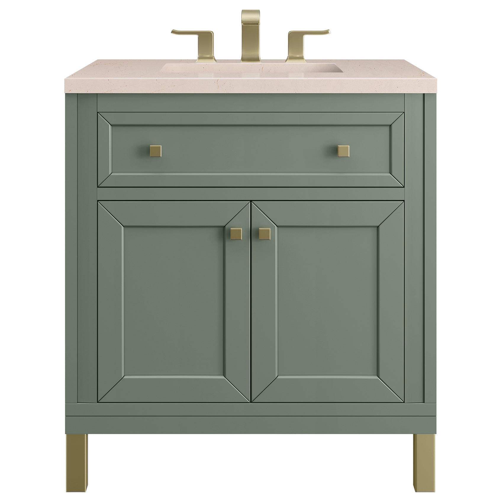 James Martin Vanities Chicago Collection 30 in. Single Vanity in Smokey Celadon with Countertop Options Eternal Marfil