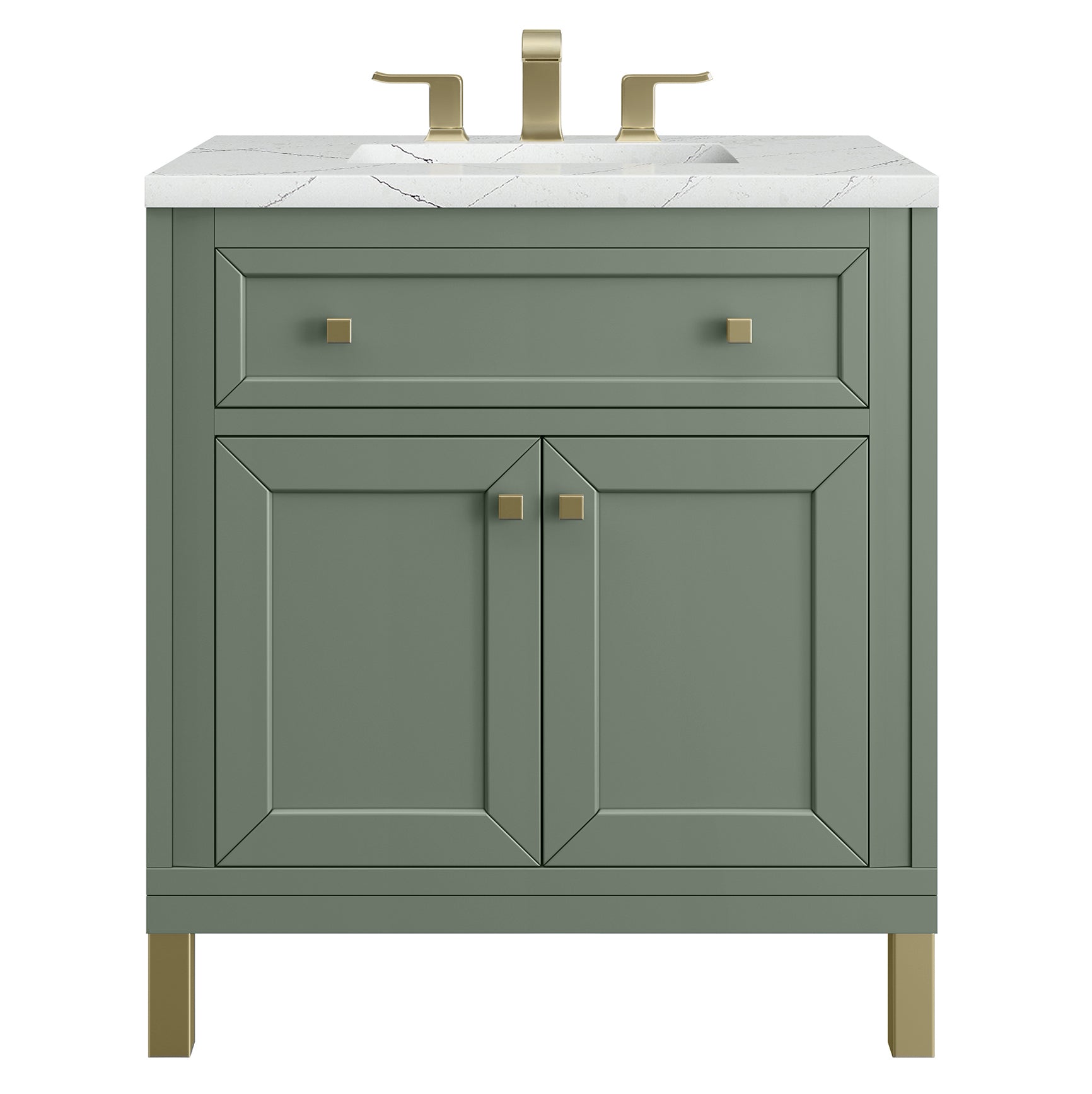 James Martin Vanities Chicago Collection 30 in. Single Vanity in Smokey Celadon with Countertop Options