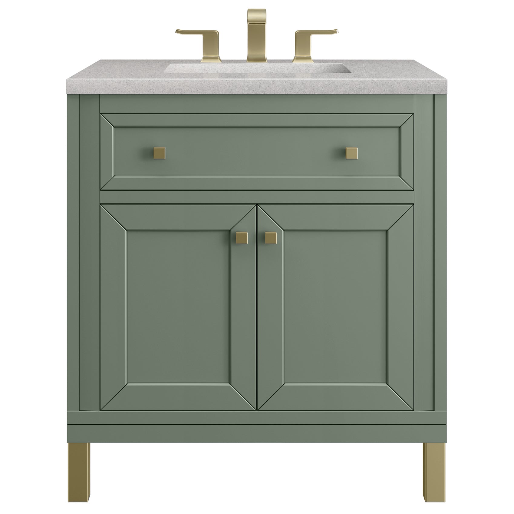 James Martin Vanities Chicago Collection 30 in. Single Vanity in Smokey Celadon with Countertop Options Ethereal Noctis