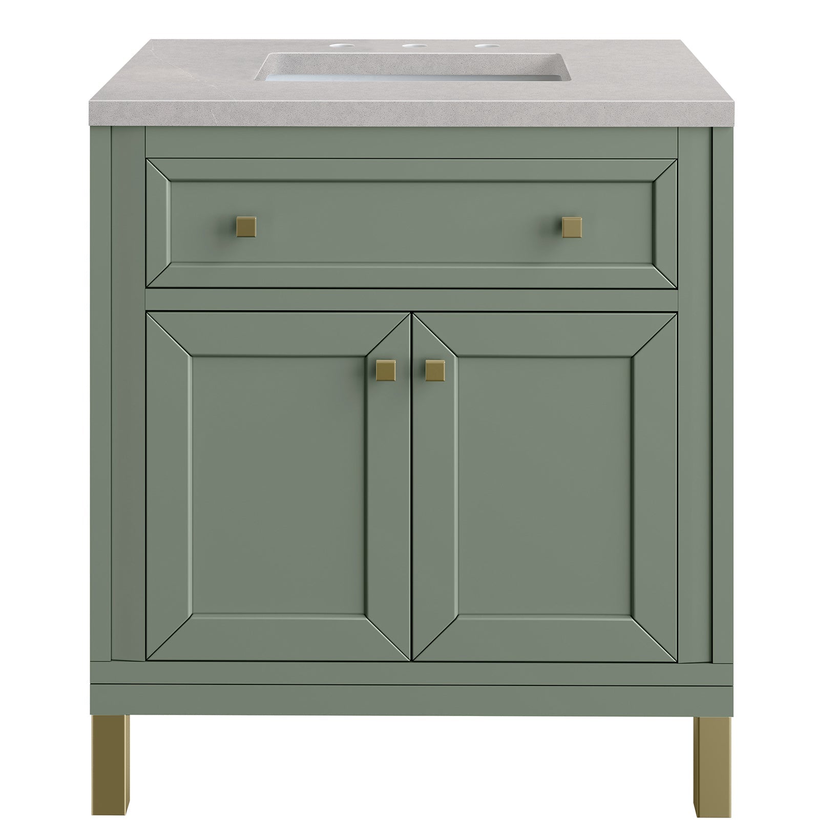 James Martin Vanities Chicago Collection 30 in. Single Vanity in Smokey Celadon with Countertop Options