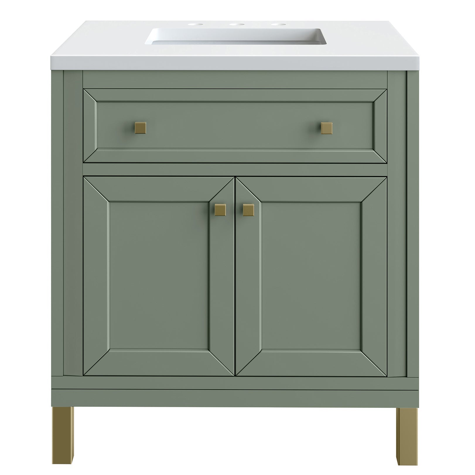 James Martin Vanities Chicago Collection 30 in. Single Vanity in Smokey Celadon with Countertop Options