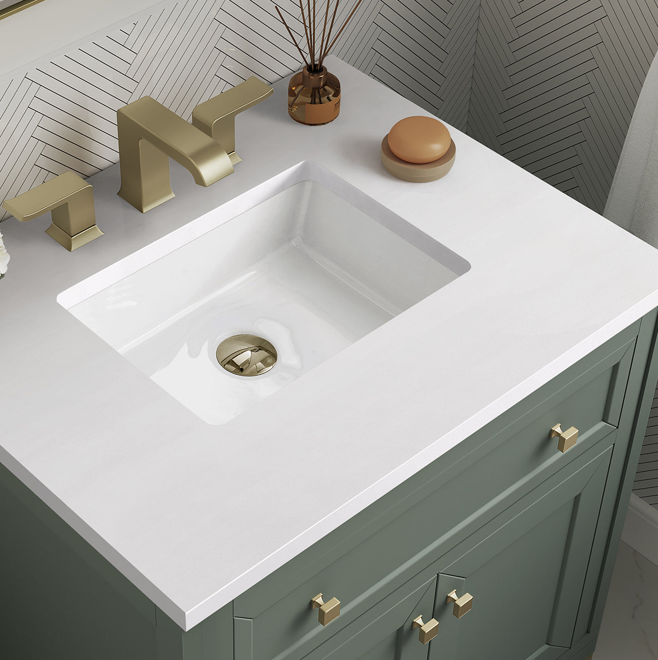 James Martin Vanities Chicago Collection 30 in. Single Vanity in Smokey Celadon with Countertop Options 