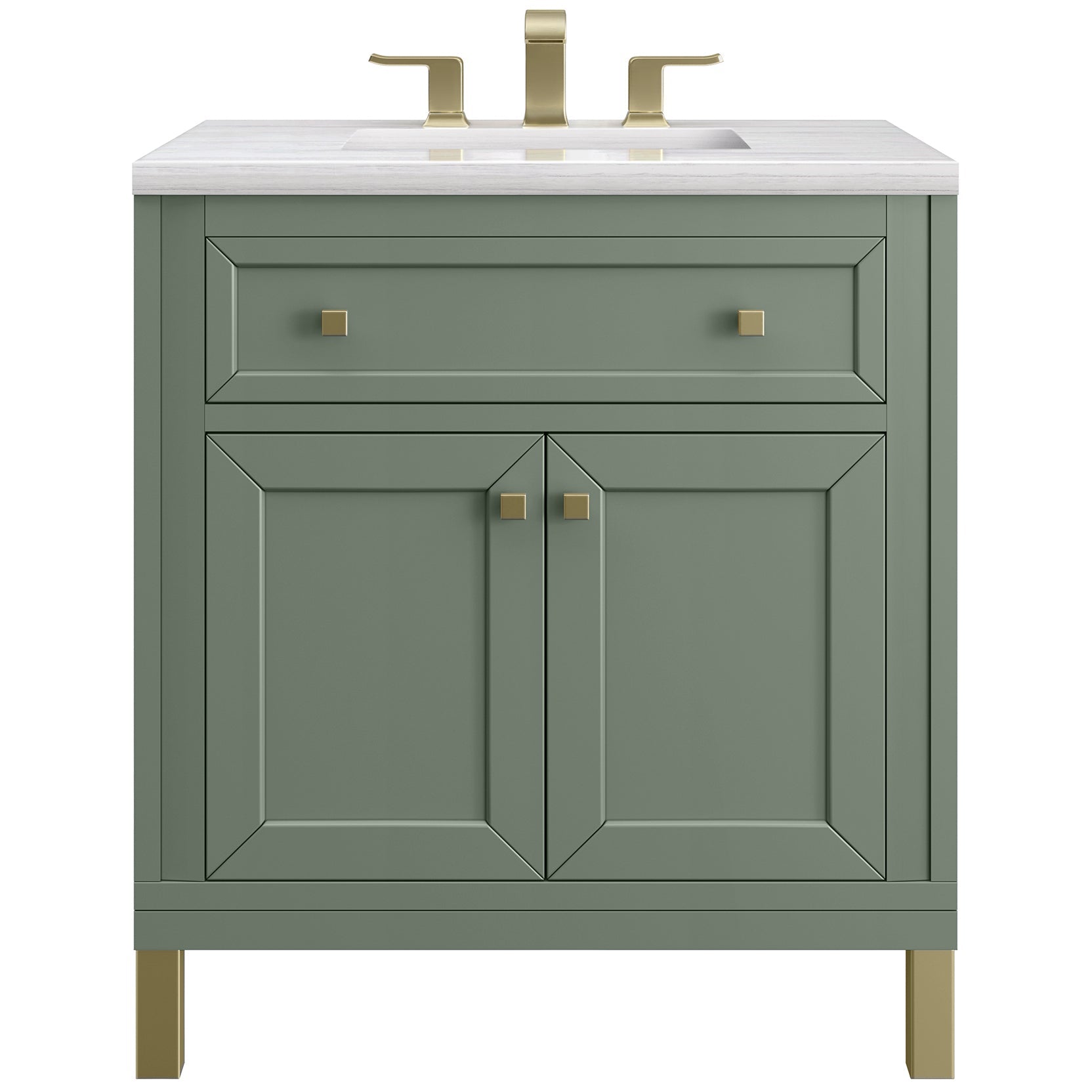 James Martin Vanities Chicago Collection 30 in. Single Vanity in Smokey Celadon with Countertop Options