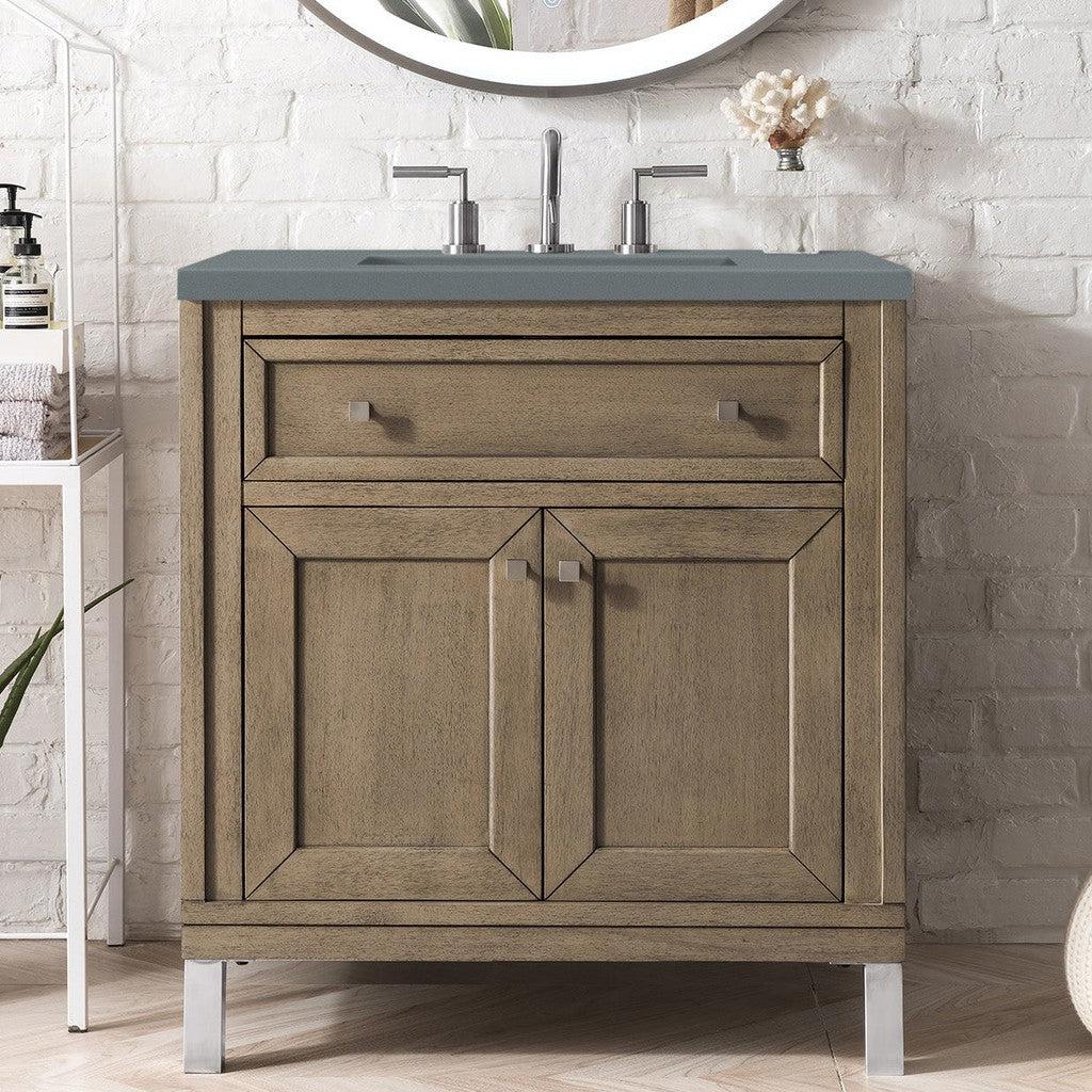 James Martin Vanities Chicago Collection 30 in. Single Vanity in Whitewashed Walnut with Countertop Options 