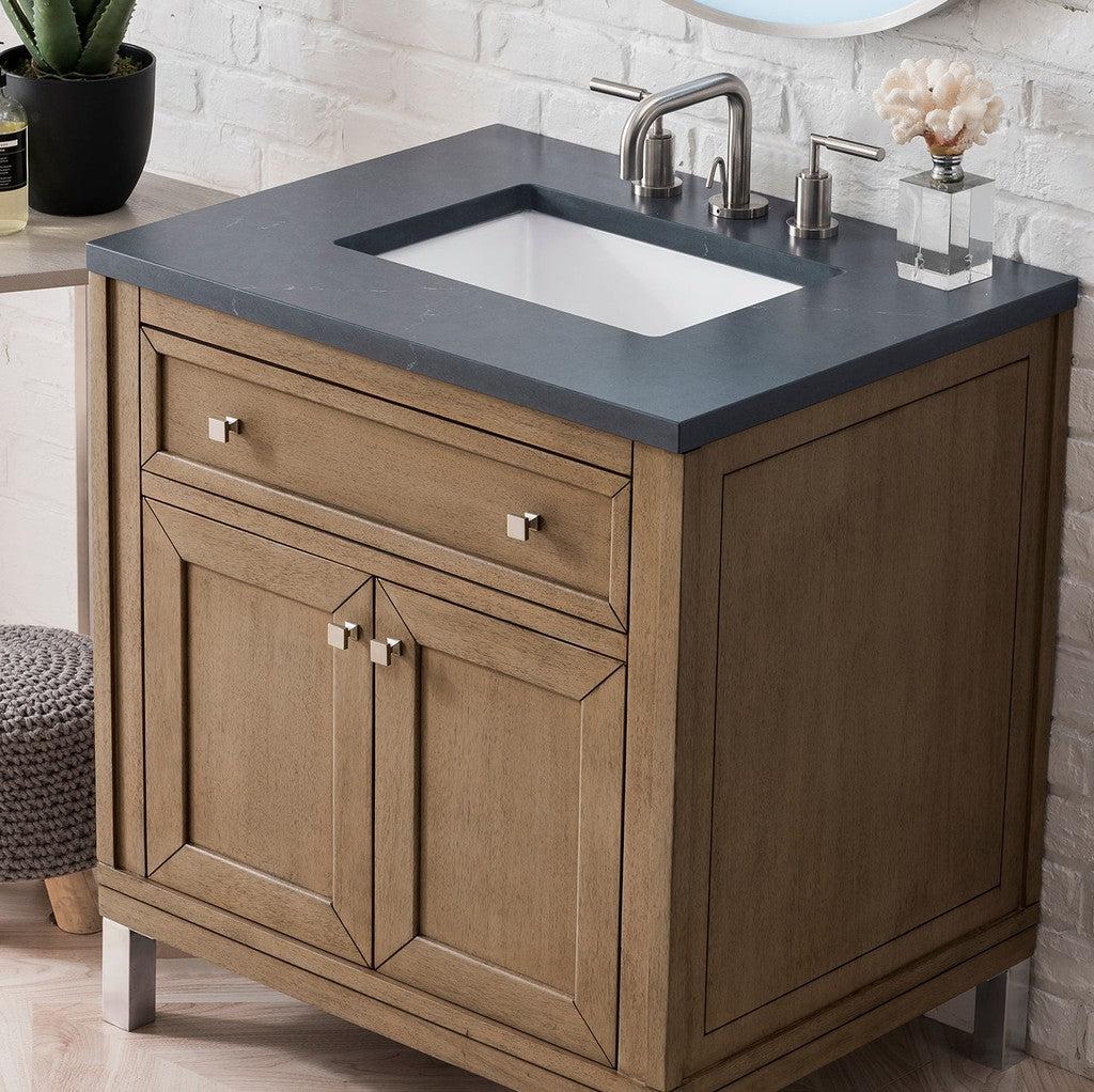 James Martin Vanities Chicago Collection 30 in. Single Vanity in Whitewashed Walnut with Countertop Options 