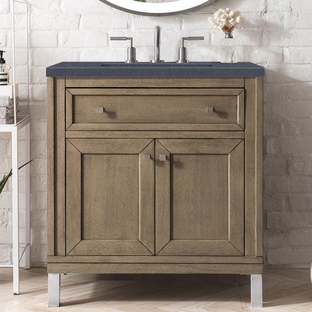 James Martin Vanities Chicago Collection 30 in. Single Vanity in Whitewashed Walnut with Countertop Options 