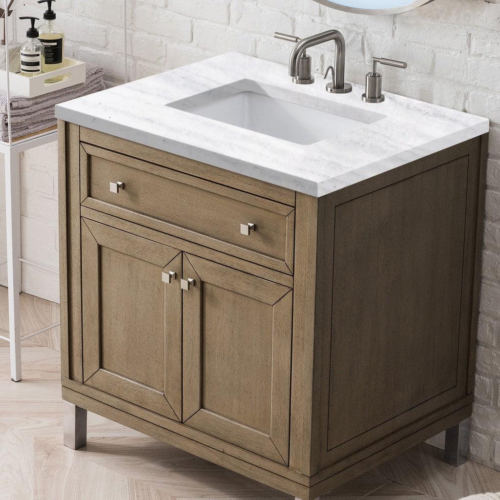 James Martin Vanities Chicago Collection 30 in. Single Vanity in Whitewashed Walnut with Countertop Options 