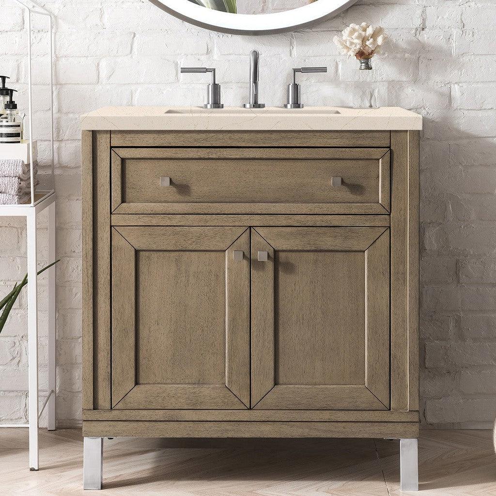 James Martin Vanities Chicago Collection 30 in. Single Vanity in Whitewashed Walnut with Countertop Options 