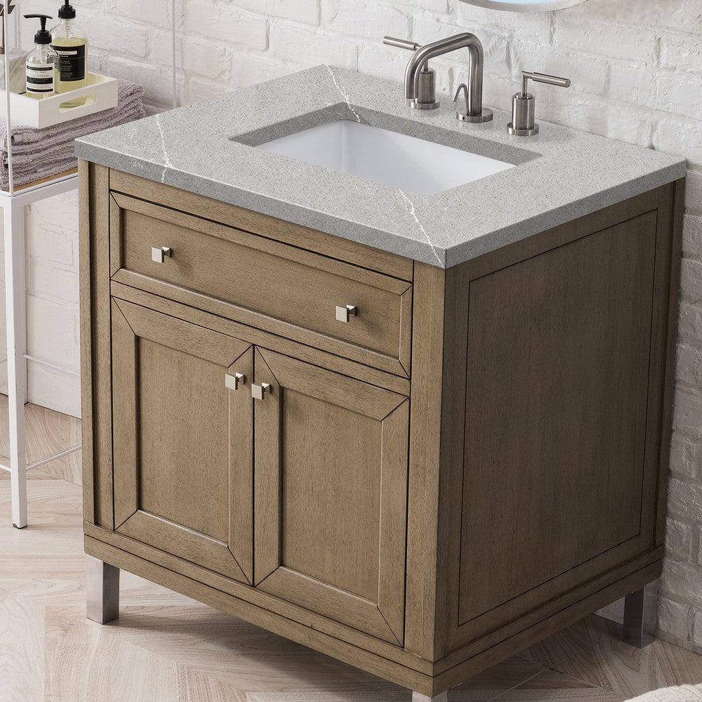 James Martin Vanities Chicago Collection 30 in. Single Vanity in Whitewashed Walnut with Countertop Options 