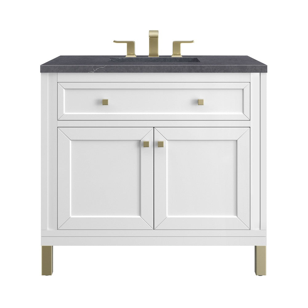 James Martin Vanities Chicago Collection 36 in. Single Vanity in Glossy White with Countertop Options