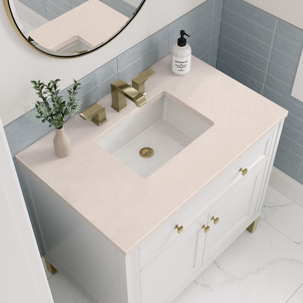 James Martin Vanities Chicago Collection 36 in. Single Vanity in Glossy White with Countertop Options