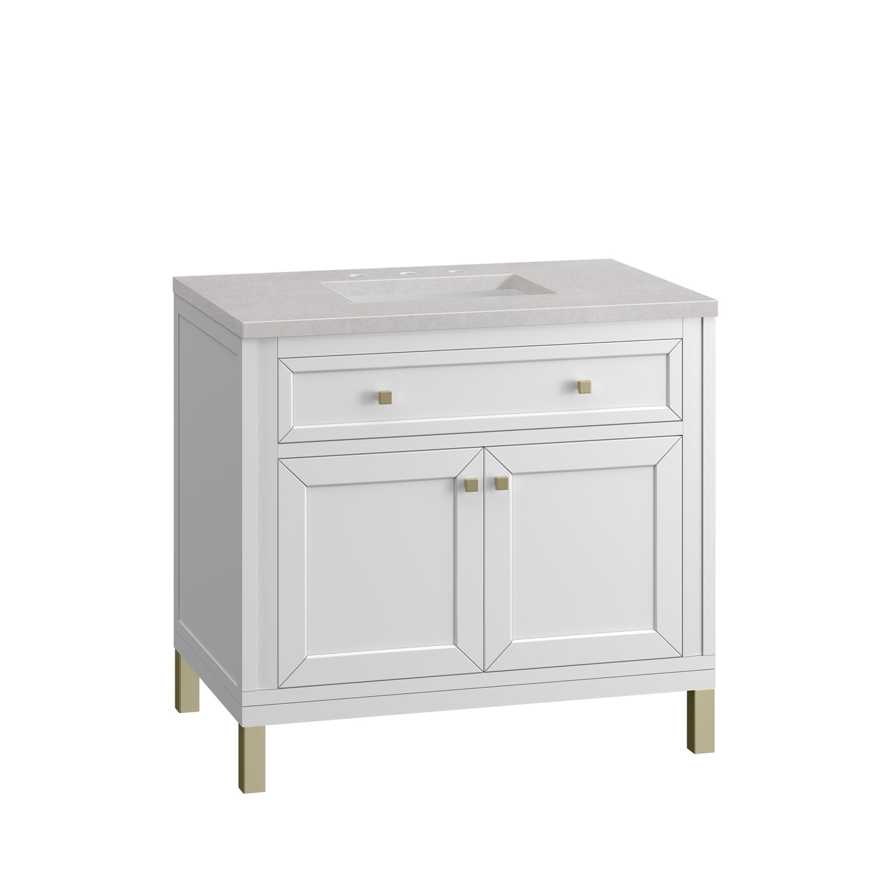 James Martin Vanities Chicago Collection 36 in. Single Vanity in Glossy White with Countertop Options