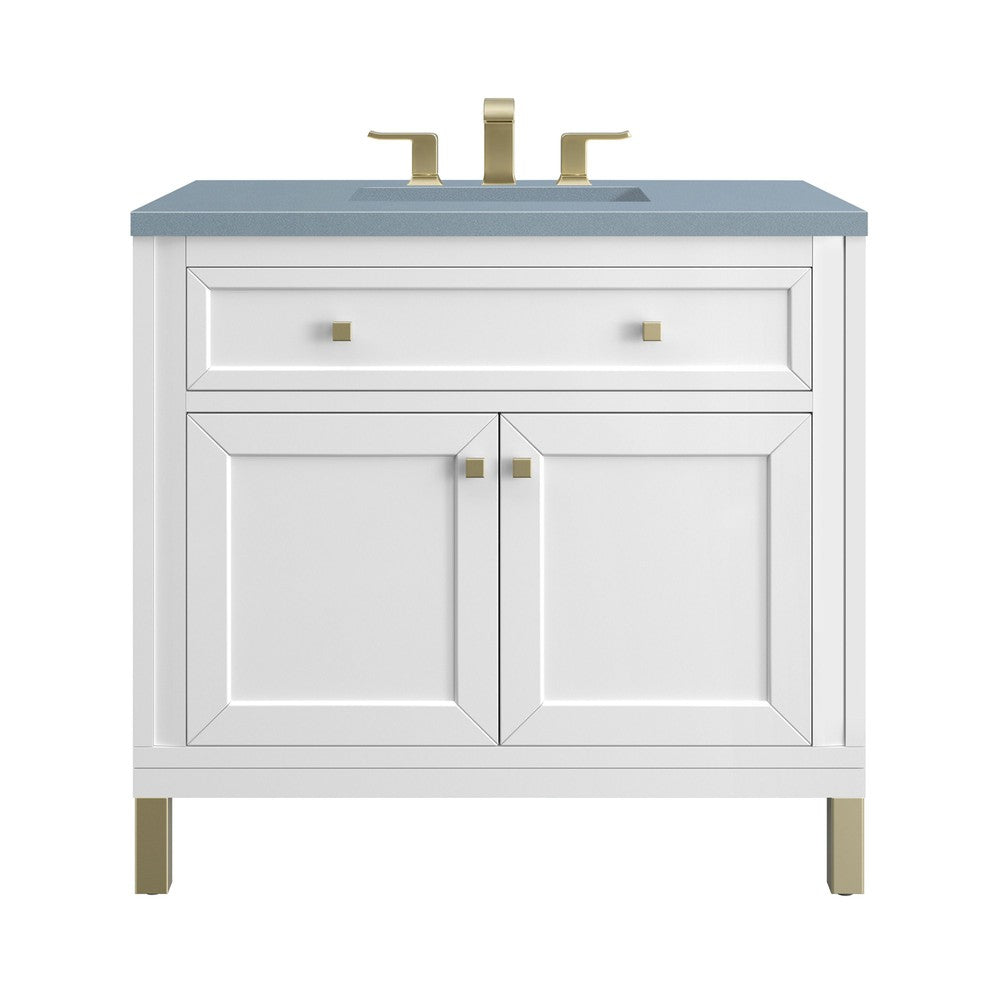 James Martin Vanities Chicago Collection 36 in. Single Vanity in Glossy White with Countertop Options 