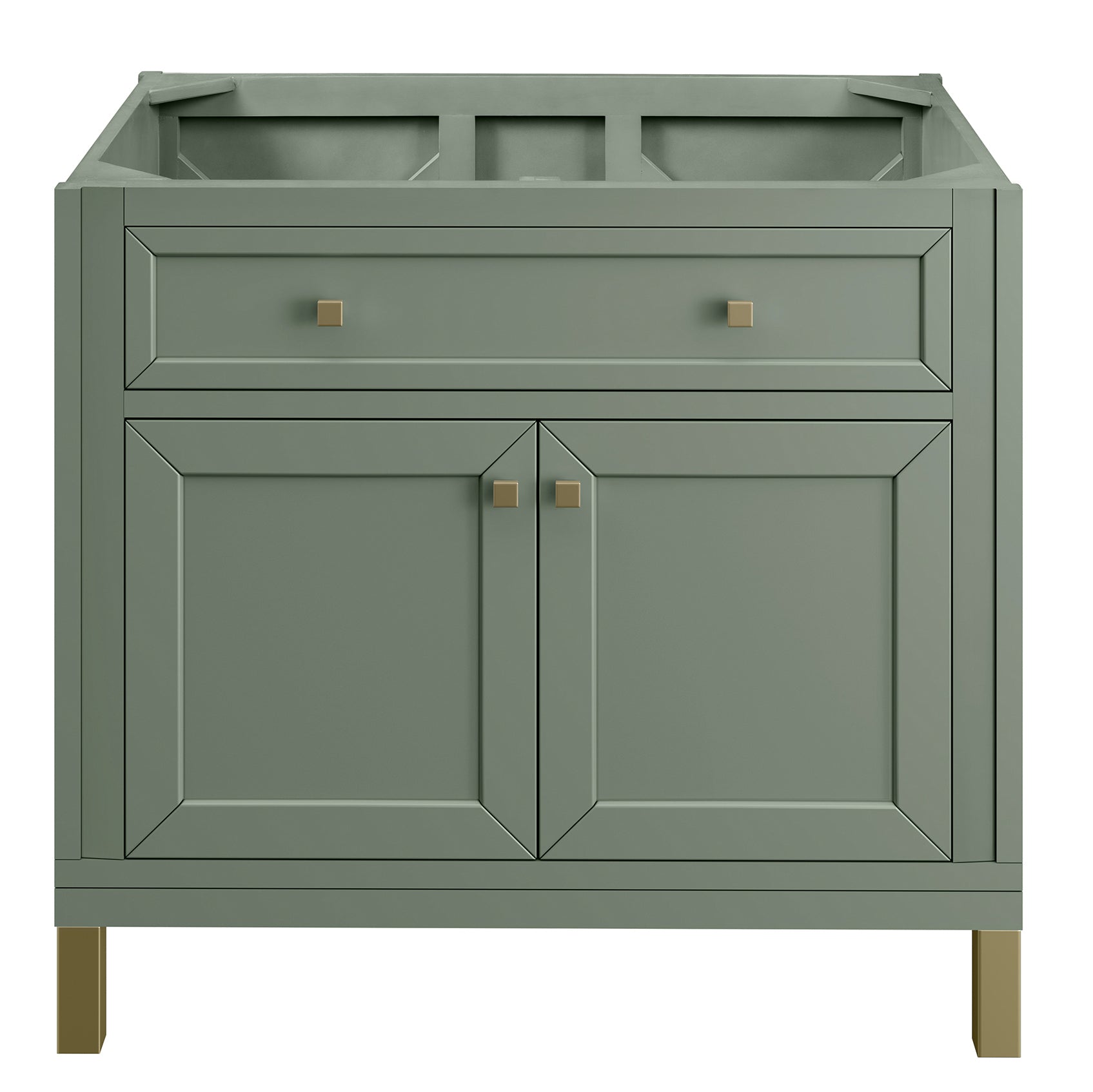 James Martin Vanities Chicago Collection 36 in. Single Vanity in Smokey Celadon, Cabinet Only 