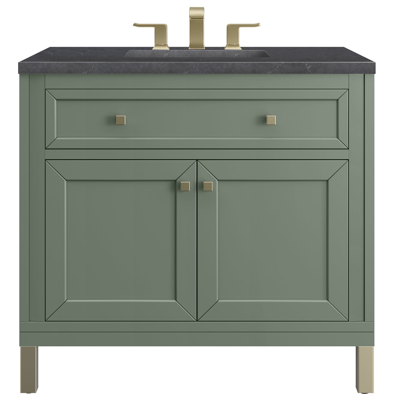 James Martin Vanities Chicago Collection 36 in. Single Vanity in Smokey Celadon with Countertop Options