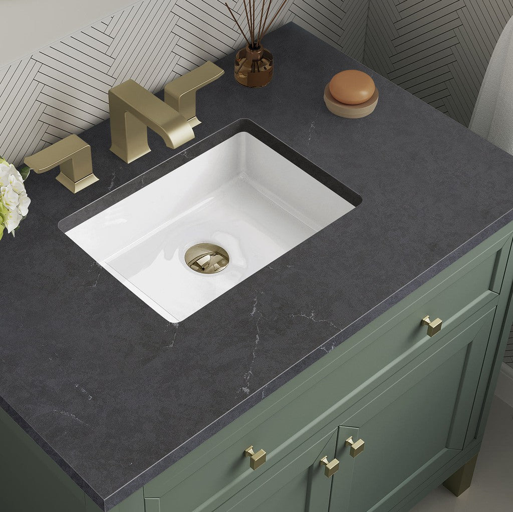 James Martin Vanities Chicago Collection 36 in. Single Vanity in Smokey Celadon with Countertop Options 