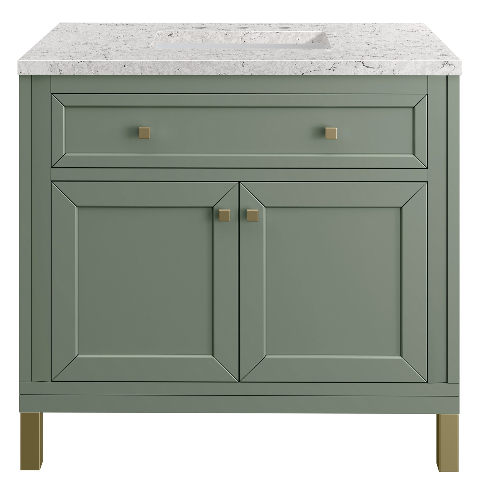 James Martin Vanities Chicago Collection 36 in. Single Vanity in Smokey Celadon with Countertop Options 