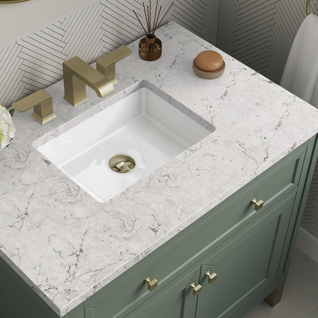 James Martin Vanities Chicago Collection 36 in. Single Vanity in Smokey Celadon with Countertop Options