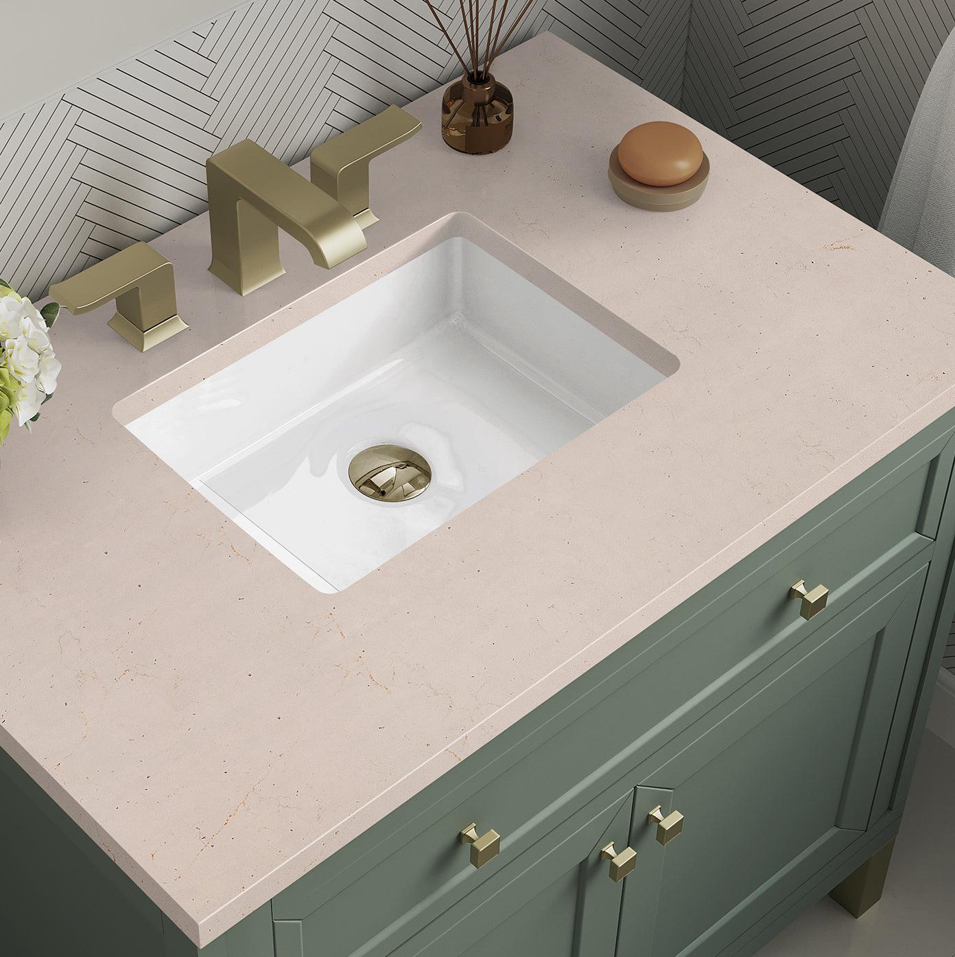 James Martin Vanities Chicago Collection 36 in. Single Vanity in Smokey Celadon with Countertop Options