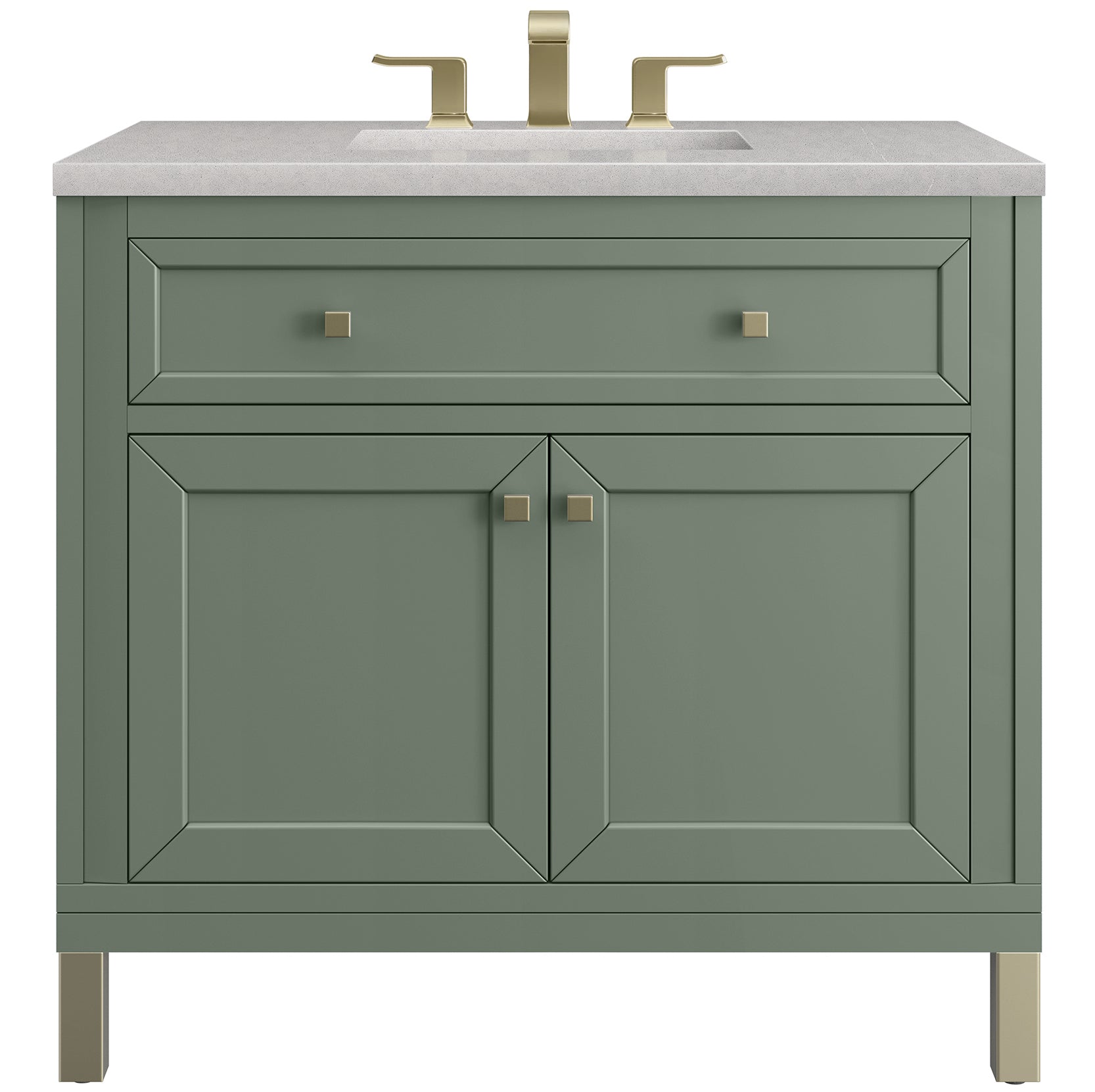 James Martin Vanities Chicago Collection 36 in. Single Vanity in Smokey Celadon with Countertop Options