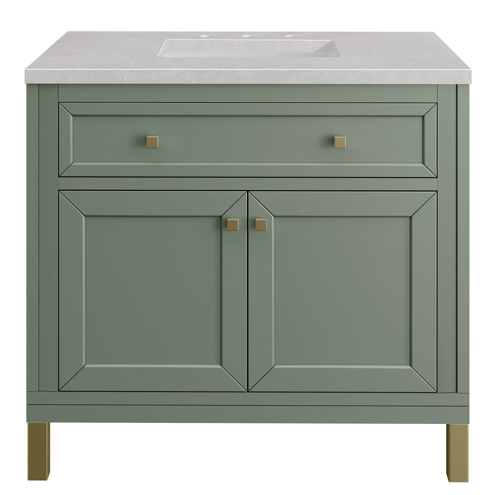 James Martin Vanities Chicago Collection 36 in. Single Vanity in Smokey Celadon with Countertop Options 