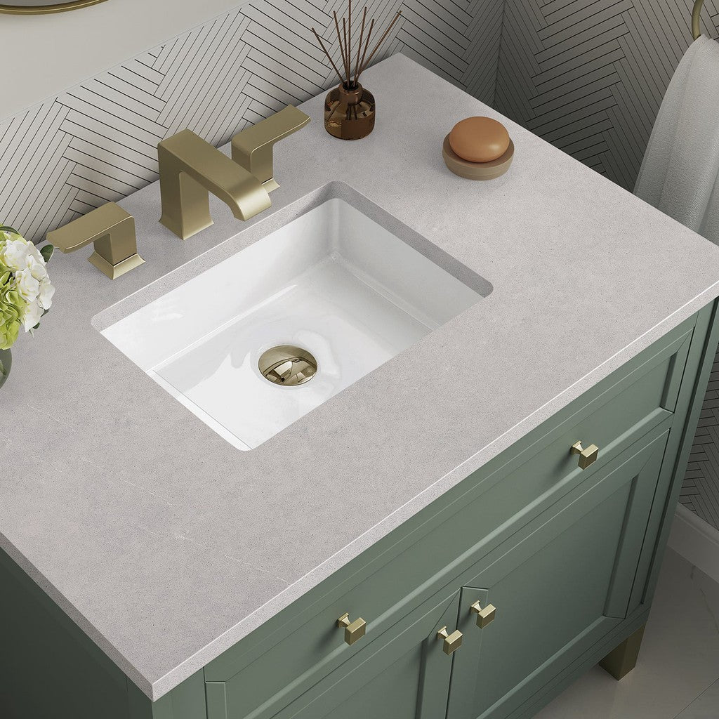 James Martin Vanities Chicago Collection 36 in. Single Vanity in Smokey Celadon with Countertop Options