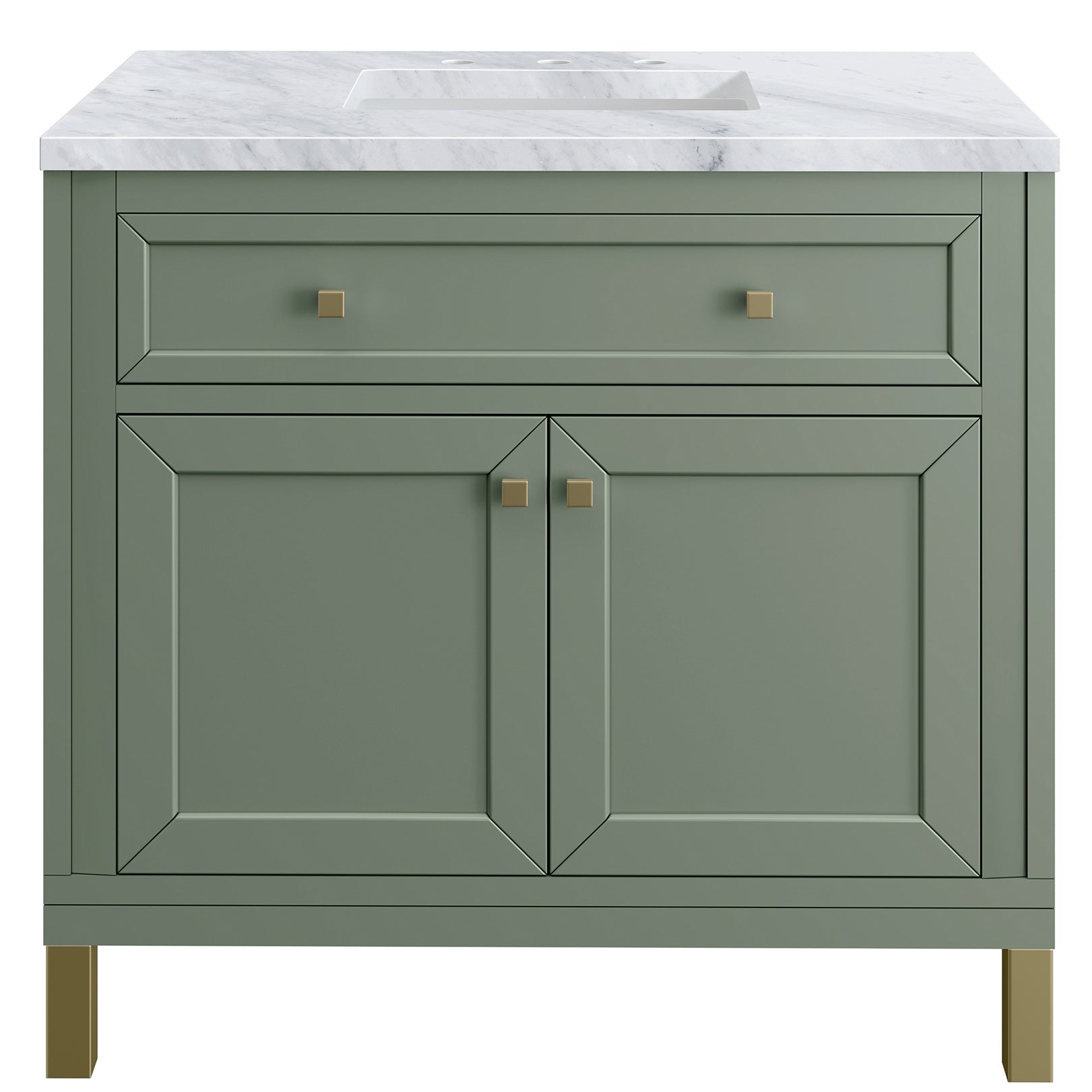 James Martin Vanities Chicago Collection 36 in. Single Vanity in Smokey Celadon with Countertop Options