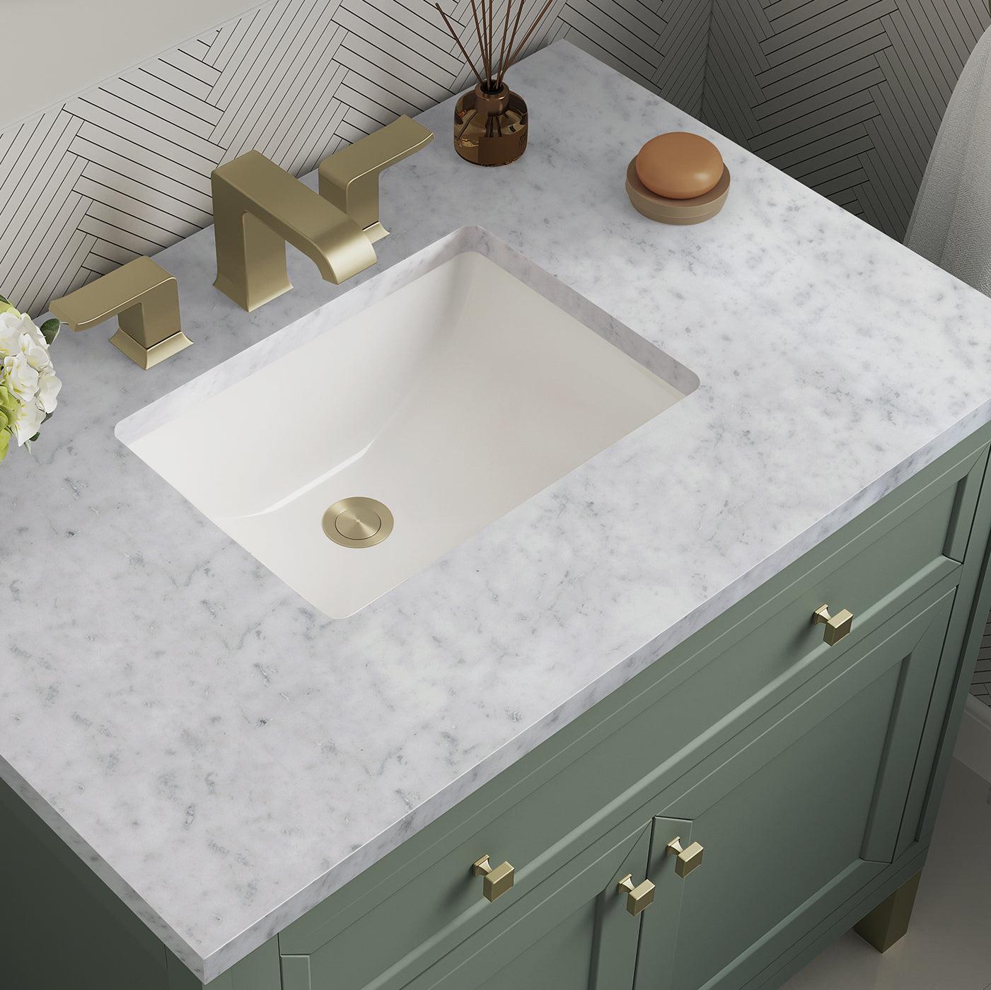 James Martin Vanities Chicago Collection 36 in. Single Vanity in Smokey Celadon with Countertop Options 