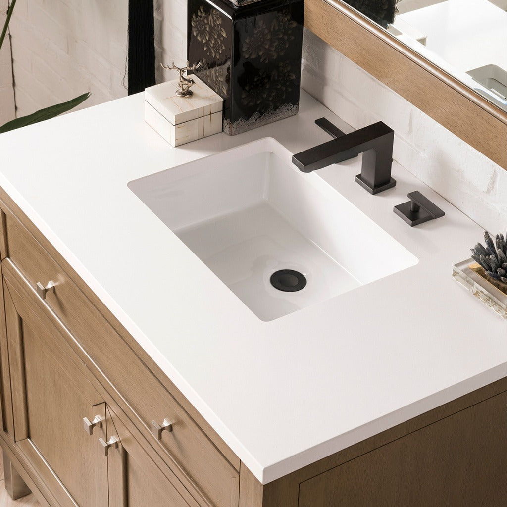 James Martin Vanities Chicago Collection 36 in. Single Vanity in Whitewashed Walnut with Countertop Options