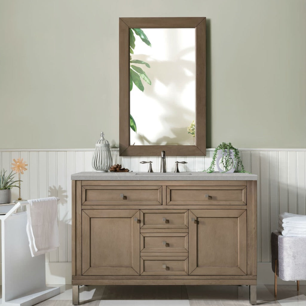 James Martin Vanities Chicago Collection 48 in. Single Vanity in Whitewashed Walnut with Countertop Options