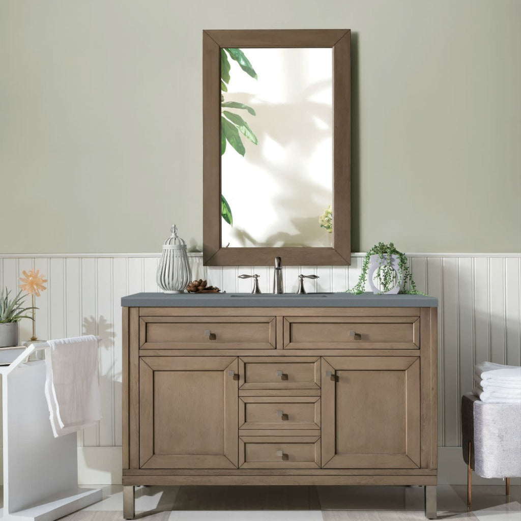 James Martin Vanities Chicago Collection 48 in. Single Vanity in Whitewashed Walnut with Countertop Options