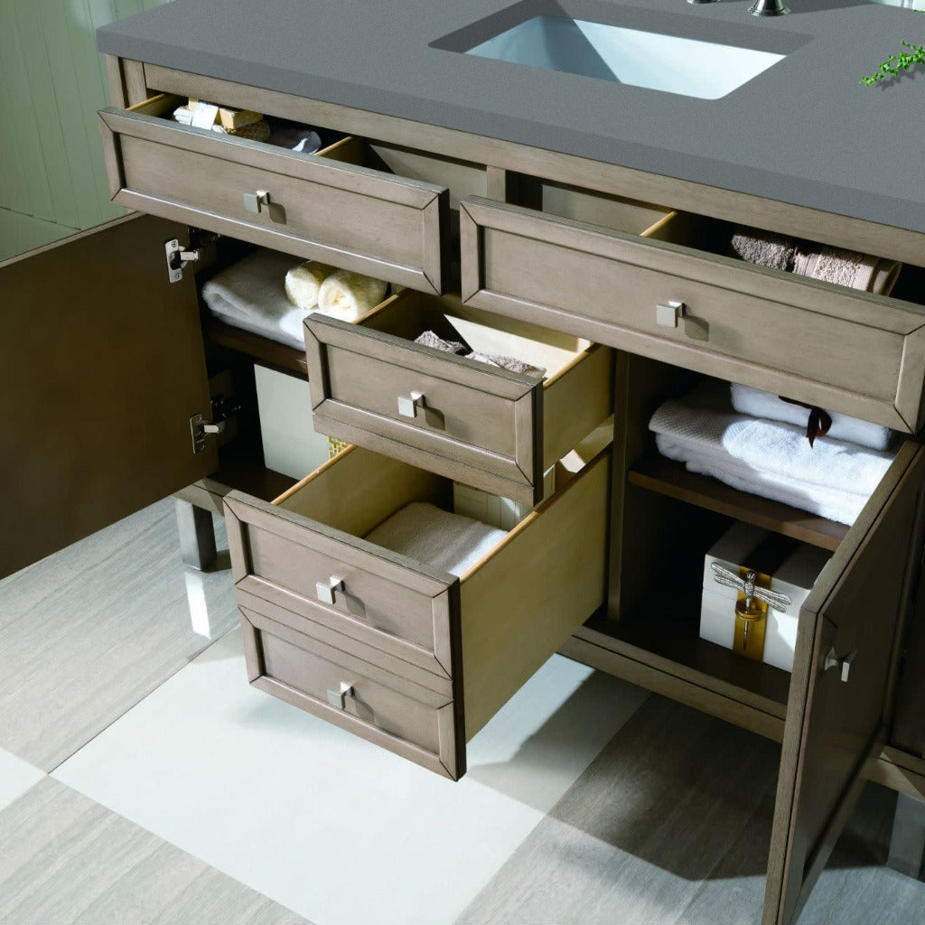 James Martin Vanities Chicago Collection 48 in. Single Vanity in Whitewashed Walnut with Countertop Options 