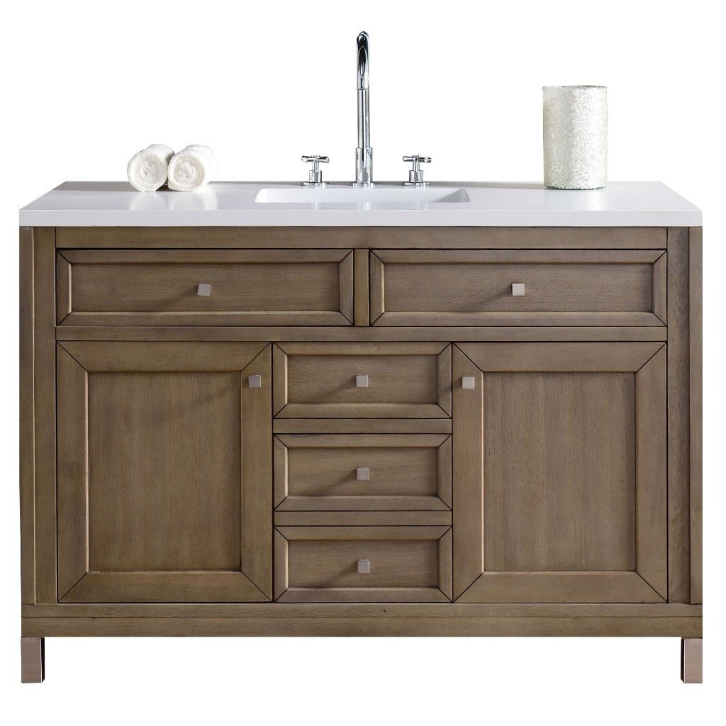 James Martin Vanities Chicago Collection 48 in. Single Vanity in Whitewashed Walnut with Countertop Options