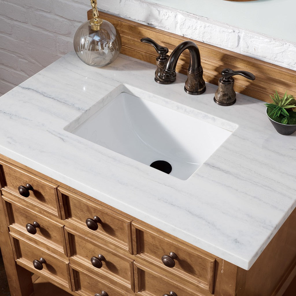 James Martin Vanities Malibu Collection 36 in. Single Vanity in Honey Alder with Countertop Options