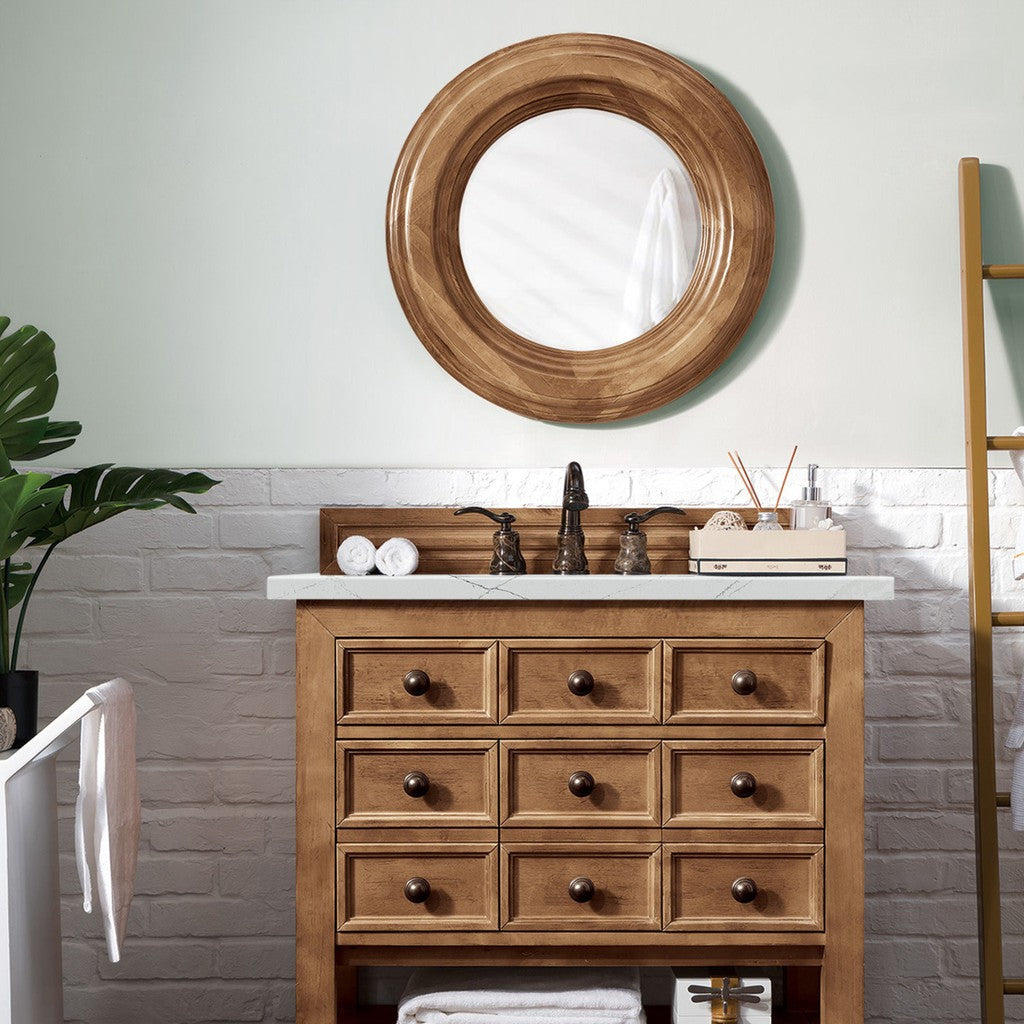 James Martin Vanities Malibu Collection 36 in. Single Vanity in Honey Alder with Countertop Options 