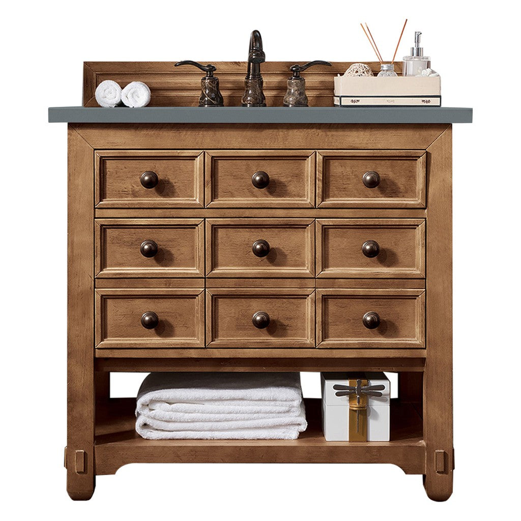 James Martin Vanities Malibu Collection 36 in. Single Vanity in Honey Alder with Countertop Options