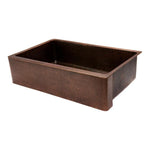 Premier Copper 35 in. Hammered Copper Apron Front Single Basin Kitchen Sink