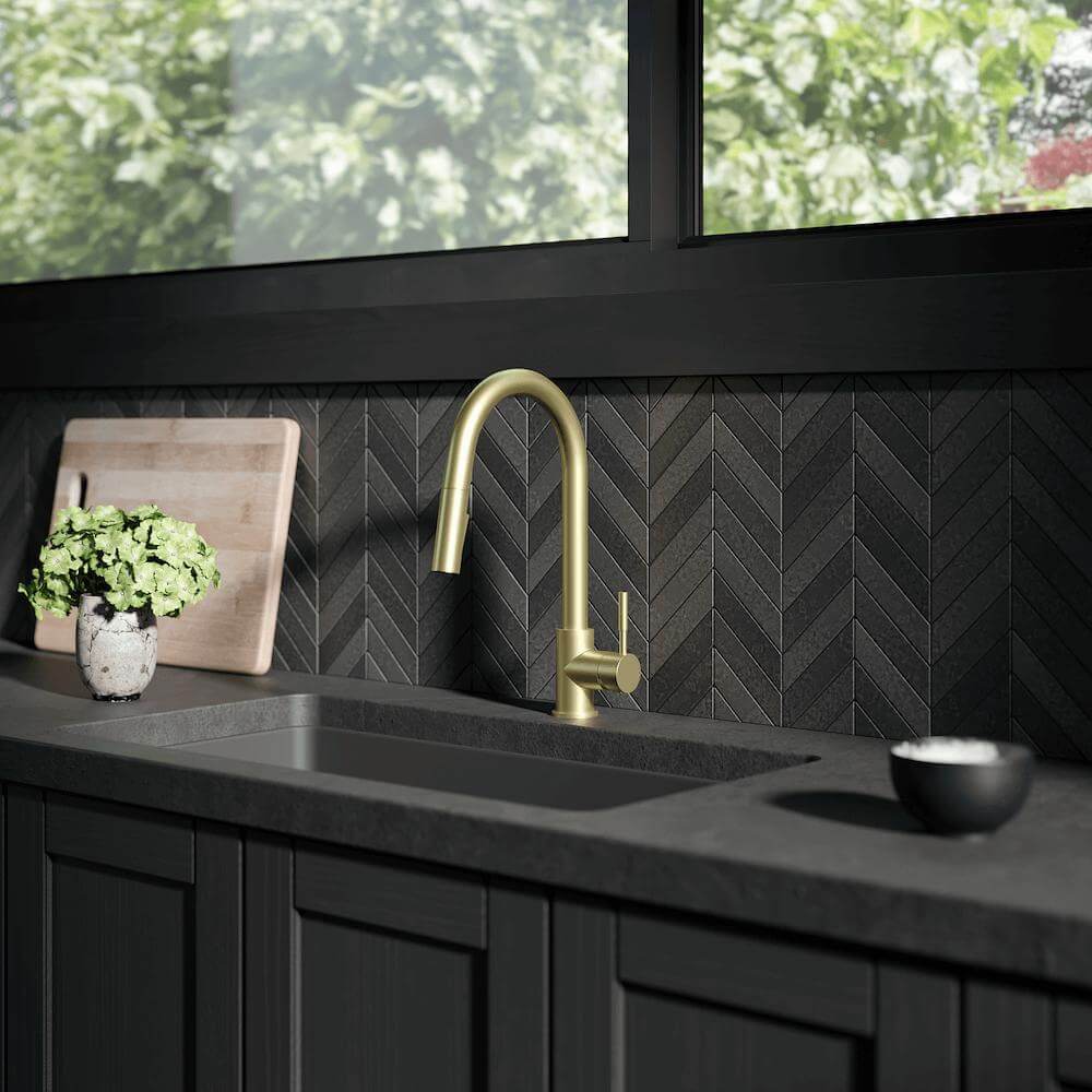 ZLINE Autograph Gemini Kitchen Faucet in Champagne Bronze (GEM-KF