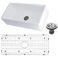Kingston Brass 36 in. Farmhouse Kitchen Sink with Strainer and Grid in Matte White (KGKFA361810BC)