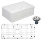 Kingston Brass 36 in. Farmhouse Apron Front Kitchen Sink with Strainer and Grid in Matte White (KGKFA361810LD)