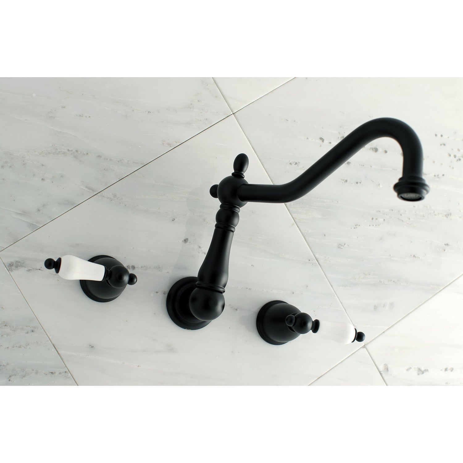 Kingston Brass Heritage Wall Mount Roman Tub Faucet (KS1020PL) Matte Black