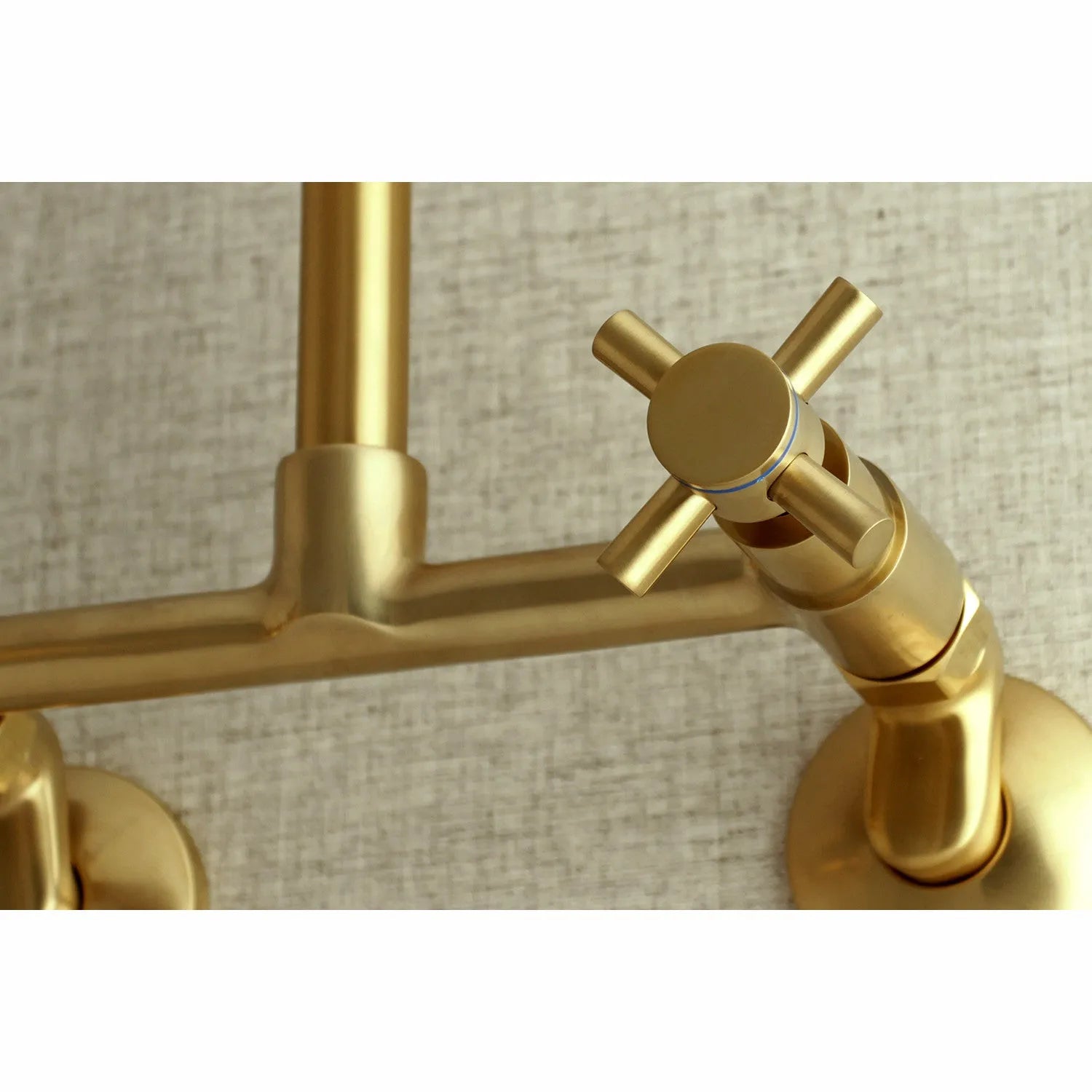 Kingston Brass Concord 8 in. Adjustable Center Wall Mount Kitchen Faucet (KS412) Brushed Brass
