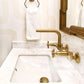 Kingston Brass Concord 8 in. Adjustable Center Wall Mount Kitchen Faucet (KS412) Brushed Brass